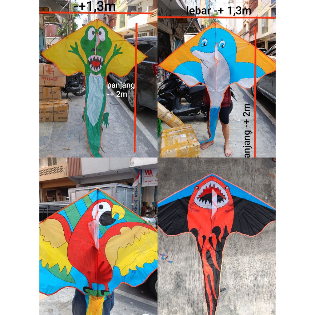 layang layangan besar parasut sendaren buaya elang burung