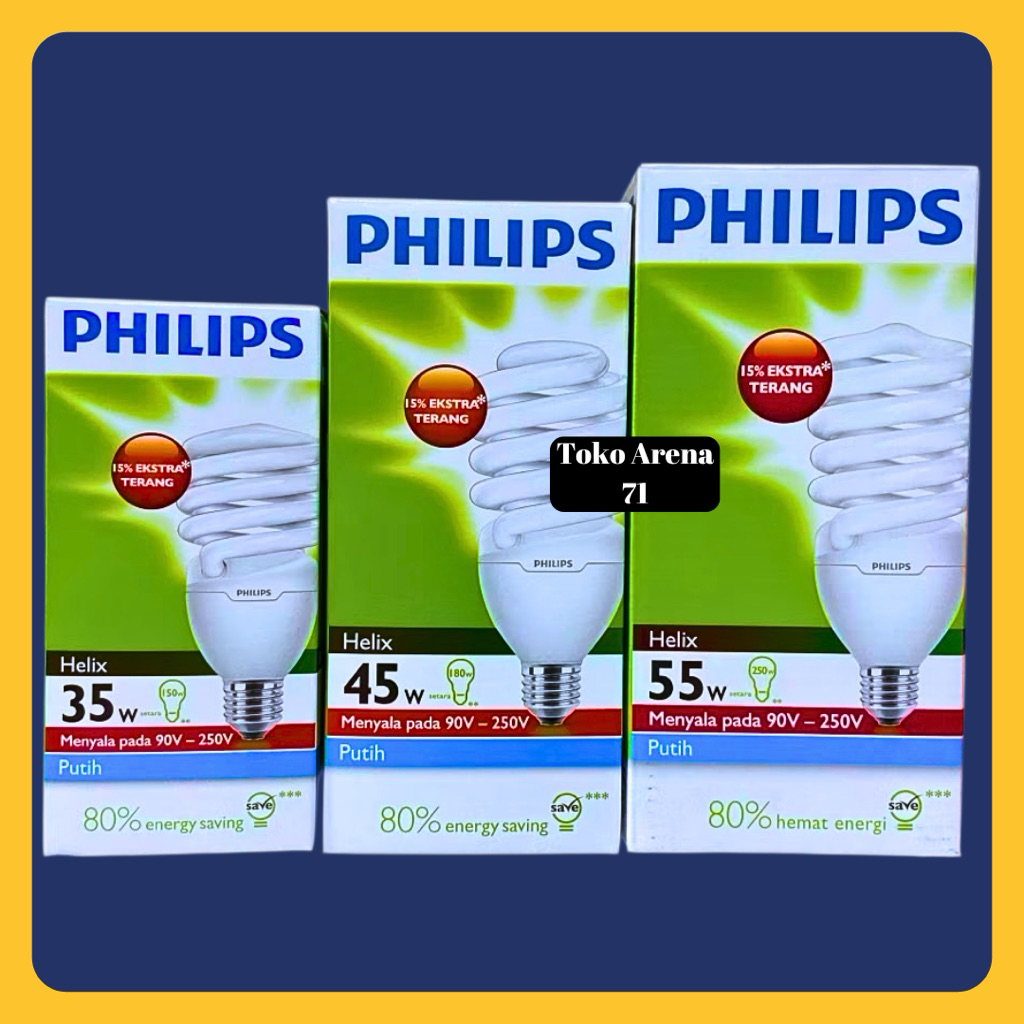 Lampu Philips Ulir Tornado Spiral Helix 35W 45W 55W 35 45 55 Watt Cahaya Putih Cool Daylight CDL