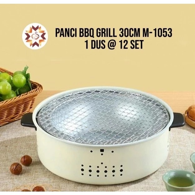 Alat Panggang BBQ Grill Bulat / BBQ Grill Arang Outdoor 30CM