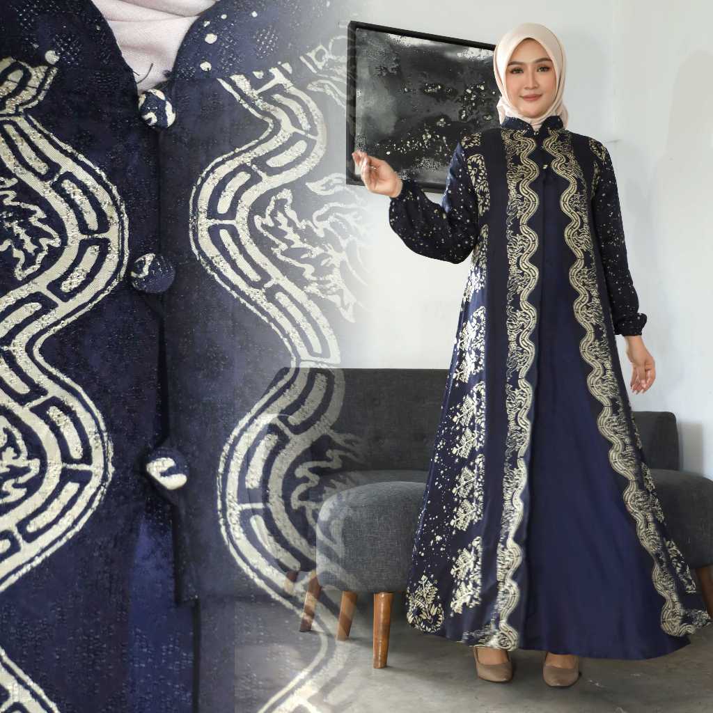 Gamis Premium Mewah Sutra Viscose Lembut | Gamis Abaya Wanita Muslim Modern | Gamis Busui Friendly E