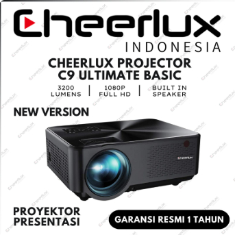 Proyektor Cheerlux C9 Basic SMART LED PROJECTOR 3200 LUMENS LCD Portabel presentasi Video Multimedia