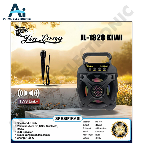 JINLONG JIN LONG JL1828 JL 1828 JL-1828 KIWI Speaker Bluetooth Portable Nirkabel Spiker Speker 4 inc