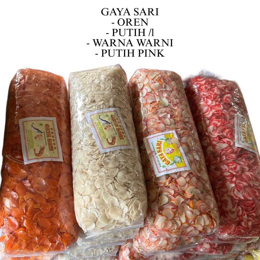 

Kerupuk Gaya Sari Oren / Putih / Bawang / Mambo / Merah [Bal]