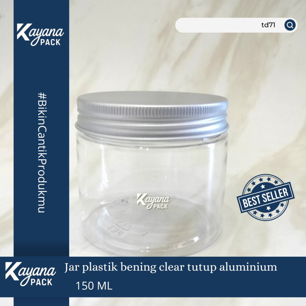 JAR POT TOPLES LULUR / COOKIES / MAKANAN / HERBAL / BUMBU DAPUR BENING 120 - 150ML TUTUP ALUMINIUM