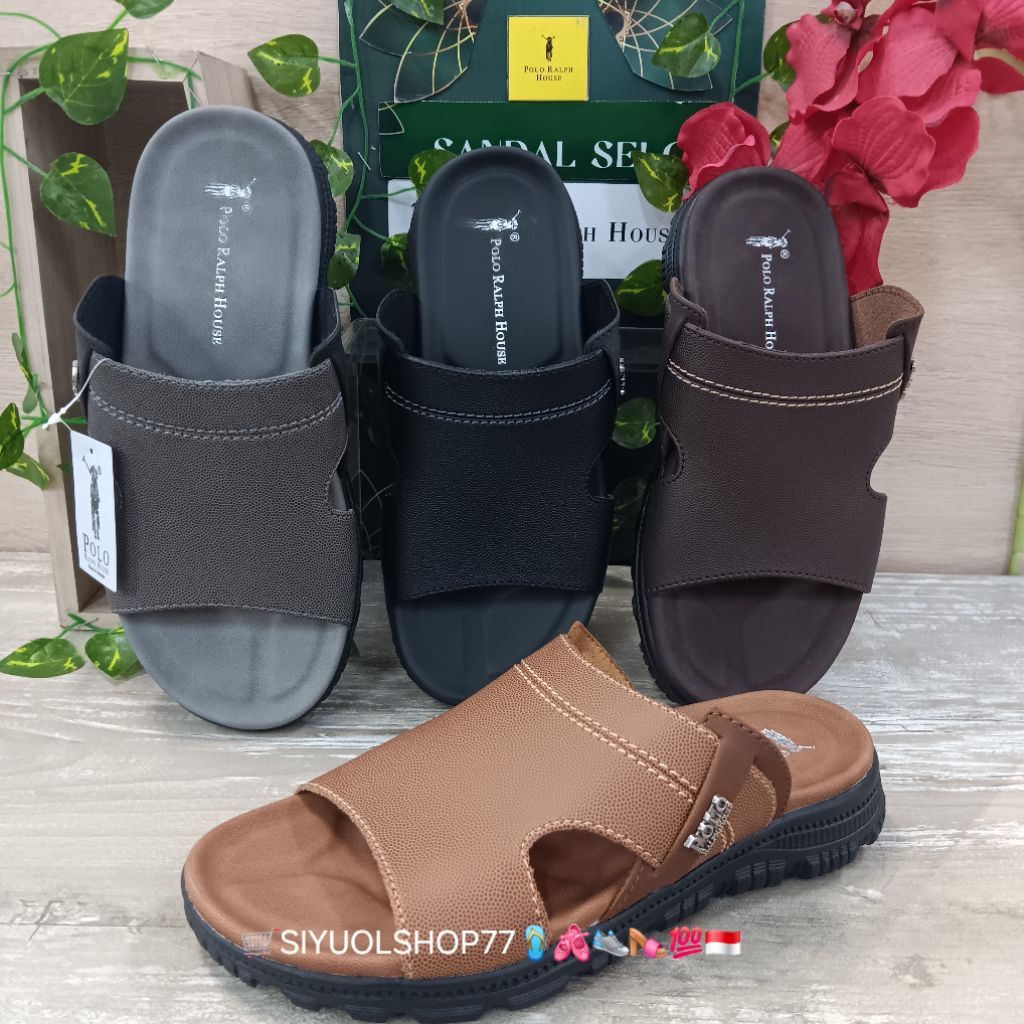 【Bisa COD/100% Original/Art EDO 03】Sandal Pria POLO RALPH HOUSE/Sandal Casual Pria/Sandal Slide/Sand