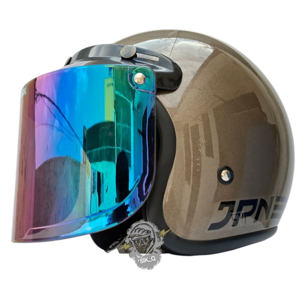 Helm JPN Abu tua Granito Metalik