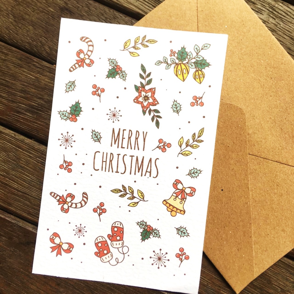 Kartu Ucapan Natal & Amplop Merry Christmas Greeting Card 2025