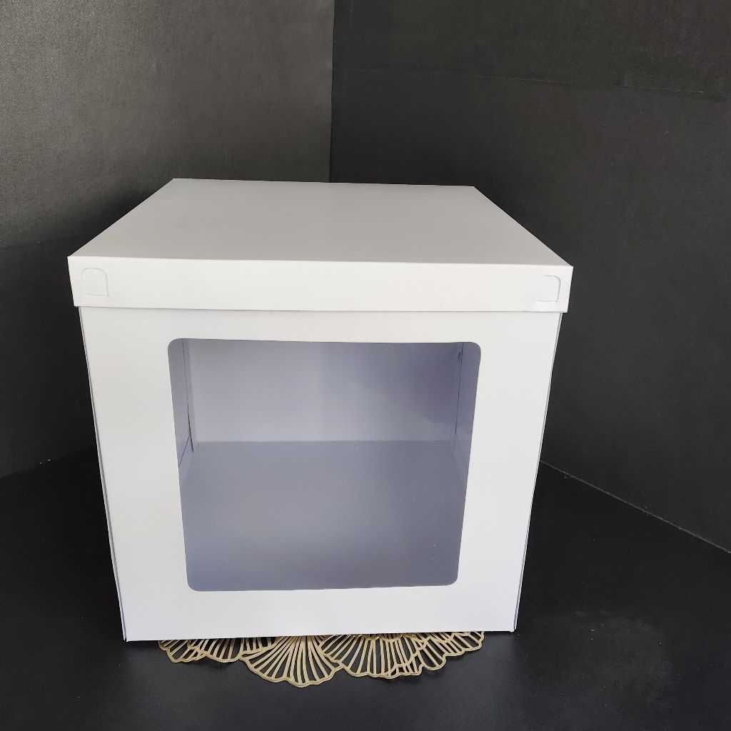 dus kue tart 30x30x30 cake box/white tall box/dus kue ulang tahun/tower cake/dus kue tinggi