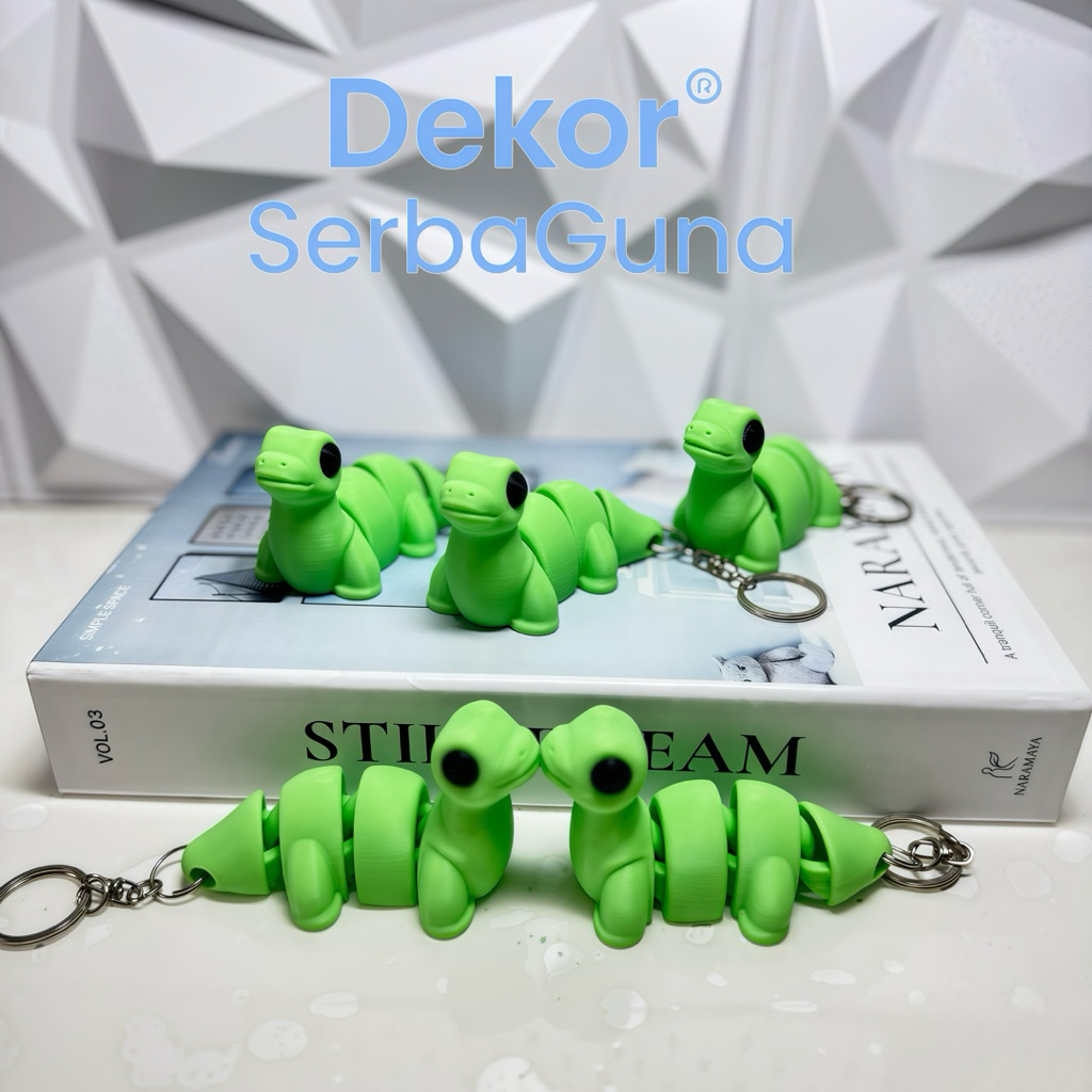 Gantungan Kunci Dinosaur Lucu | Mainan Anti Stress yang Bisa Diputar | Hadiah Imut untuk Tas & Kenda