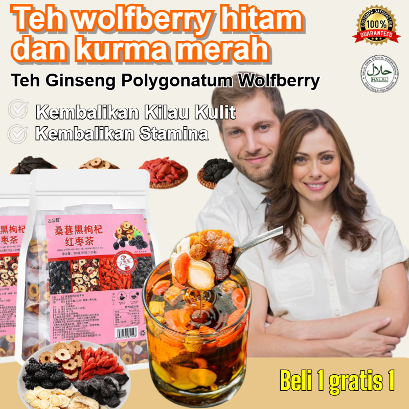 

✨【Beli 1 Gratis 2】✨ Teh Perawatan Hati dengan Kurma Merah, Murbei & Goji Berry/Teh Murbei Hitam Kurma Merah Goji/Teh Bunga Kering Kemasan Satuan/Teh Anti-Begadang untuk Memperbaiki Warna Kulit & Menyehatkan Hati/COD+Kirim Dalam 24 Jam