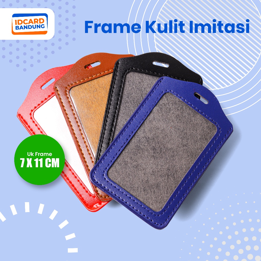 

FRAME Casing Tempat ID Card Holder KULIT Imitasi Portrait