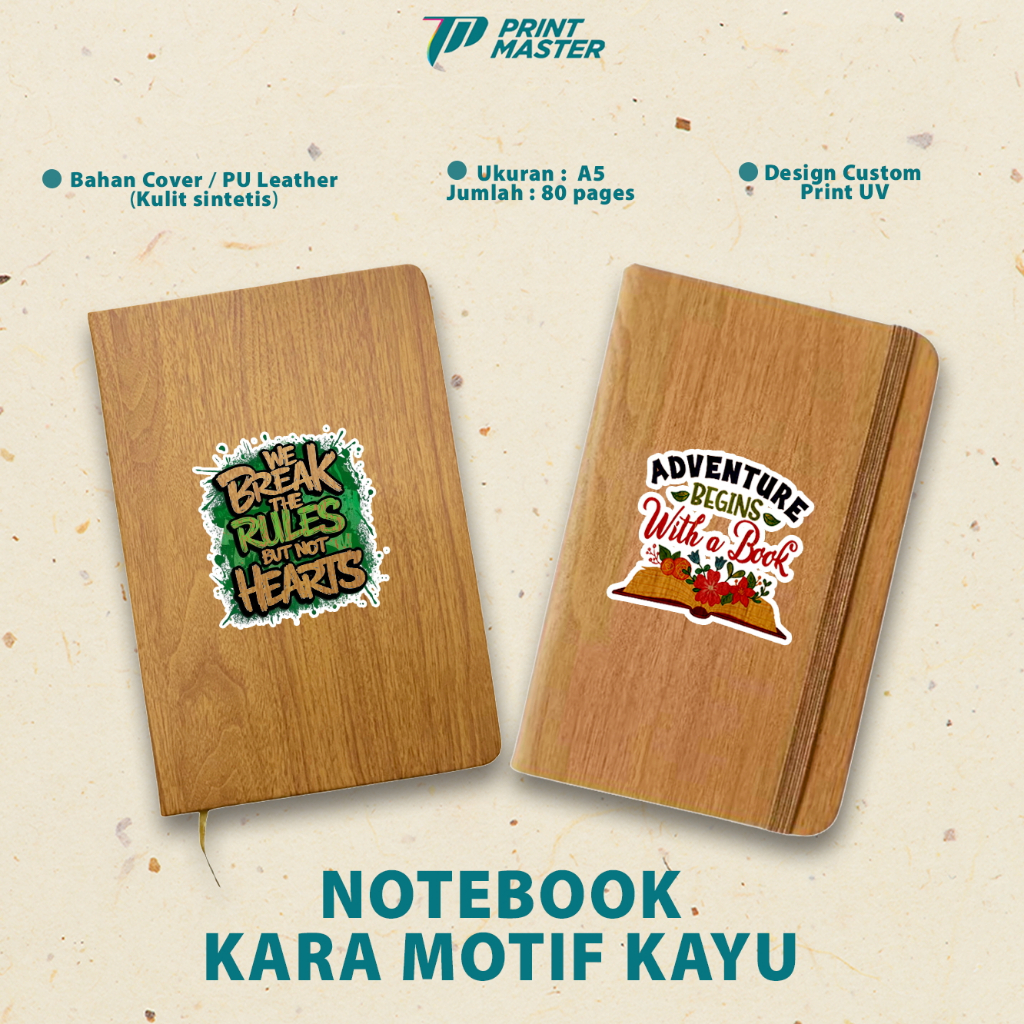 

Custom UV Kara Motif Kayu Agenda/Notebook A5 Cetak Full Color Buku Catatan Souvenir