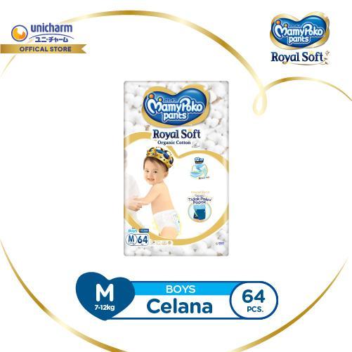 MamyPoko Pants Royal Soft Organic Cotton - M 64 - Boys - Popok Celana