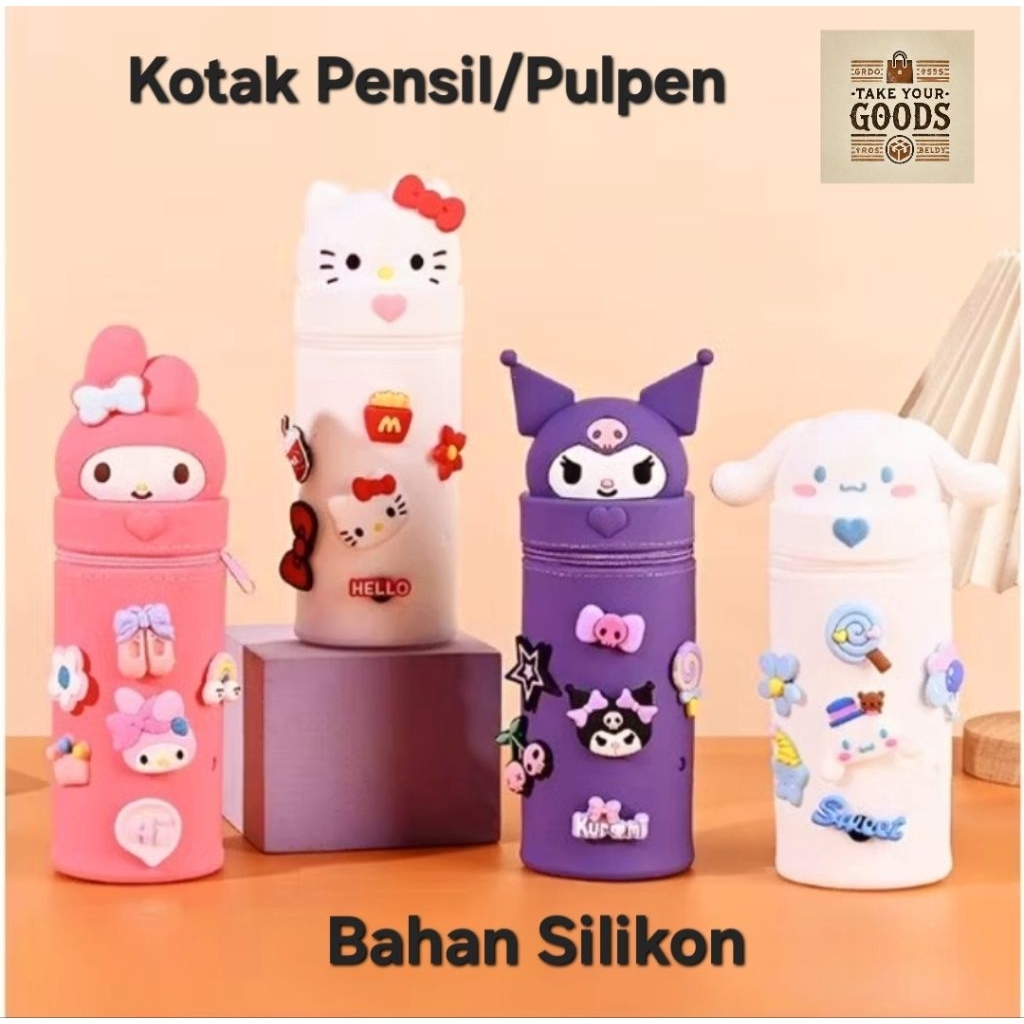

Kotak Pensil/Pulpen Silikon Teleskopik Wanita Dan Anak Karakter Cute