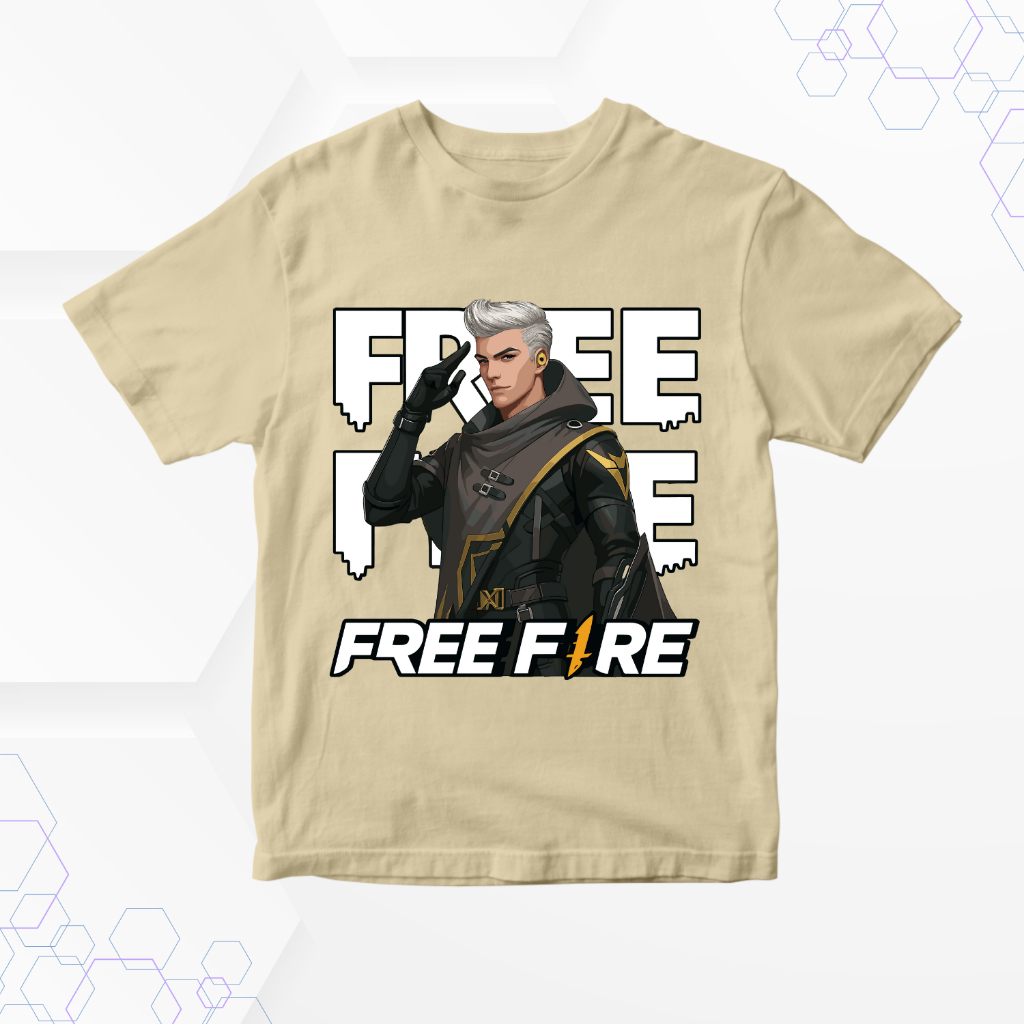 Baju Kaos Distro Anak Laki-laki Tema Free Fire Karakter Alok Umur 1 - 10 Tahun