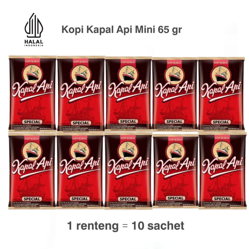 

Kopi Kapal Api Mini Tanpa Gula 6 gr 1 renteng (10 sachet)
