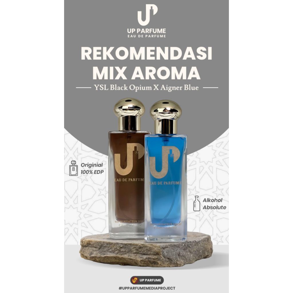 UP PARFUM ORI Non alkohol eau de parfum varian couple combo YSL BLACK OPIUM & AIGNER BLUE