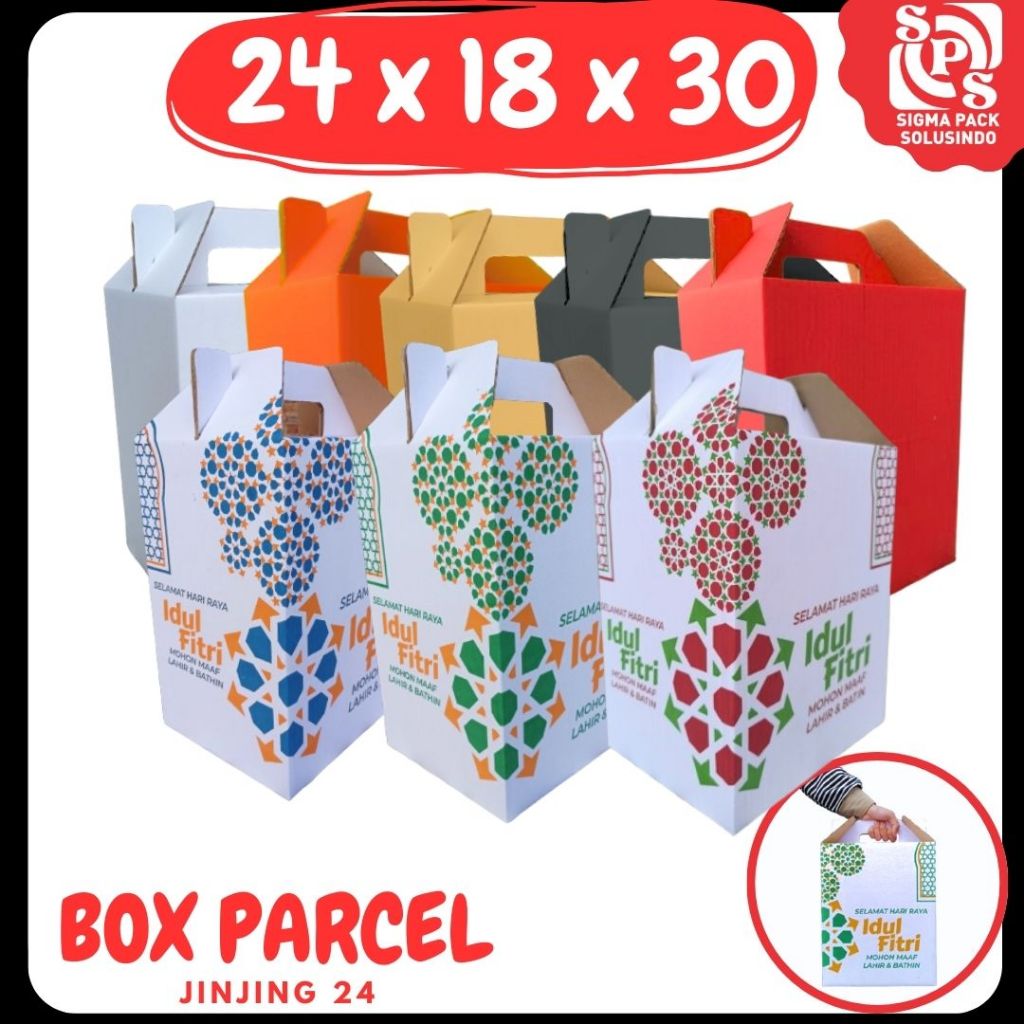 

Box Jinjing 24x18x30 Gable Box Kardus Packing Eid Mubarok Idul fitri/Parcel/Lebaran/Paket/sembako