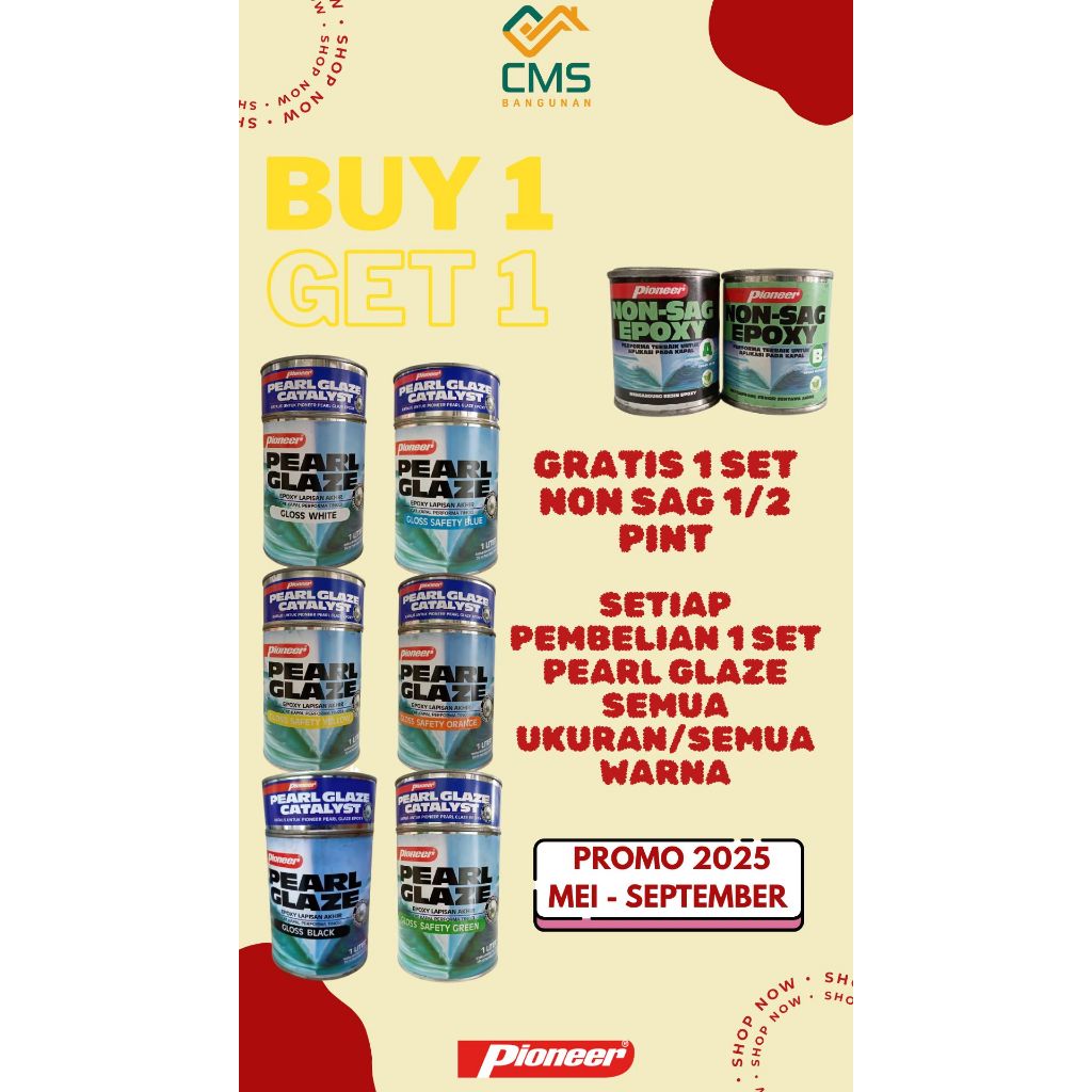 Cat kapal EPOXY PIONEER PEARL GLAZE SAFETY YELLOW 4 LITER cat serbaguna cat besi cat kayu cat kapal 