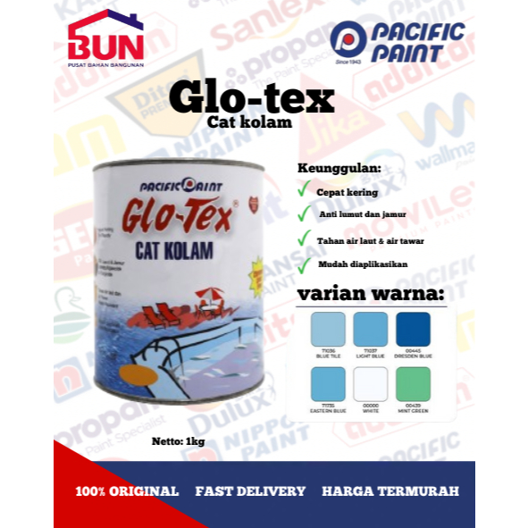 Glotex Cat Kolam Permukaan Waterproof Epoxi Pelapis Penampungan Tahan Air