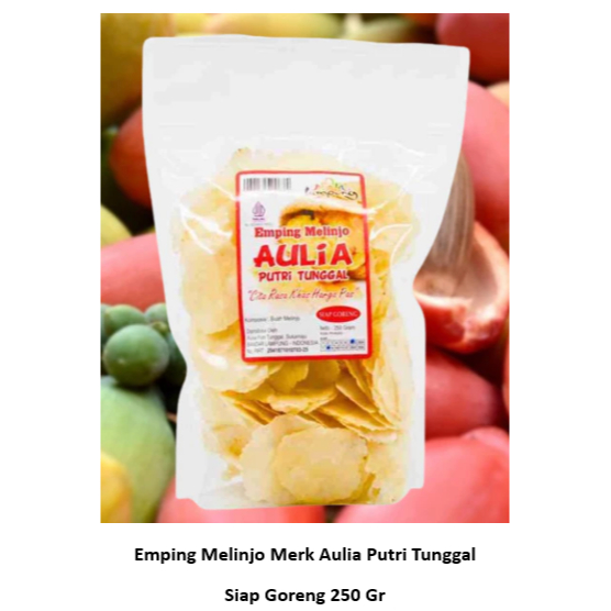 

Emping Melinjo Lampung Merk Aulia Putri Tunggal Siap Goreng 250 Gr