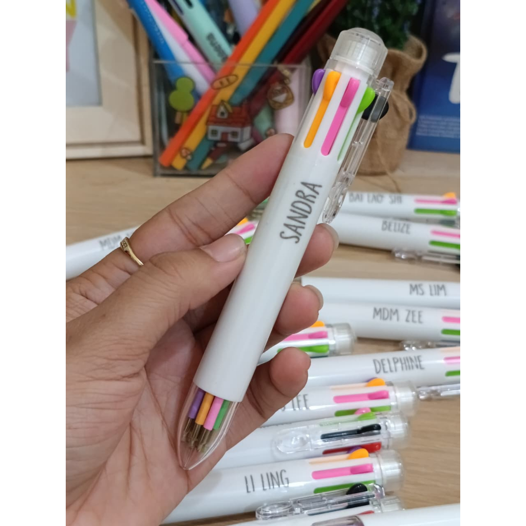 

NEW Multicolor Pen 8 colors Custom Nama | pulpen 8 warna custom grafir nama | gift untuk guru teachers day childrens day christmas gift