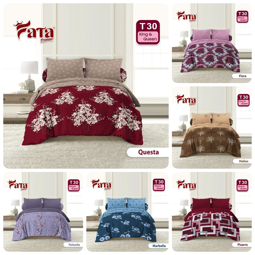 FATA - Bed Cover Set Minimalis Ukuran King 180x200 t.30 cm / Bedcover Fata
