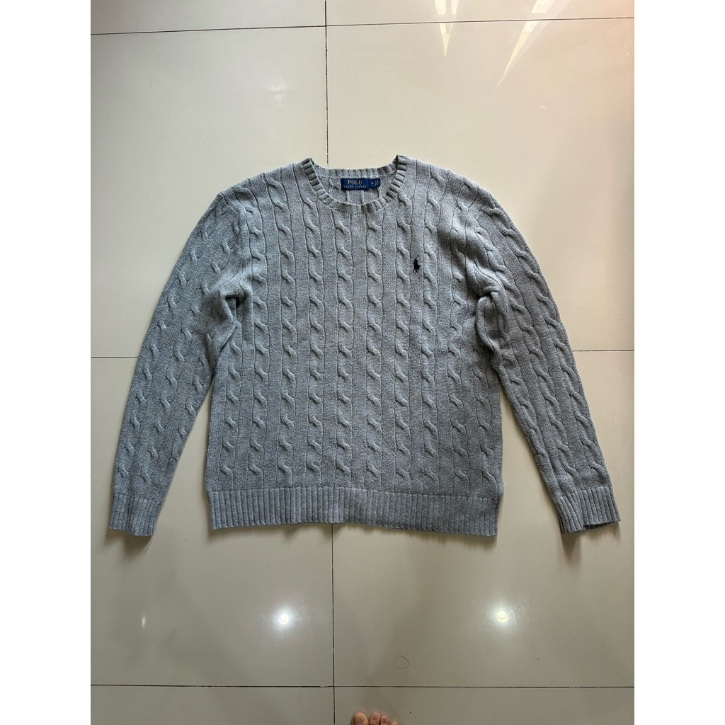 cable knit ralph lauren grey