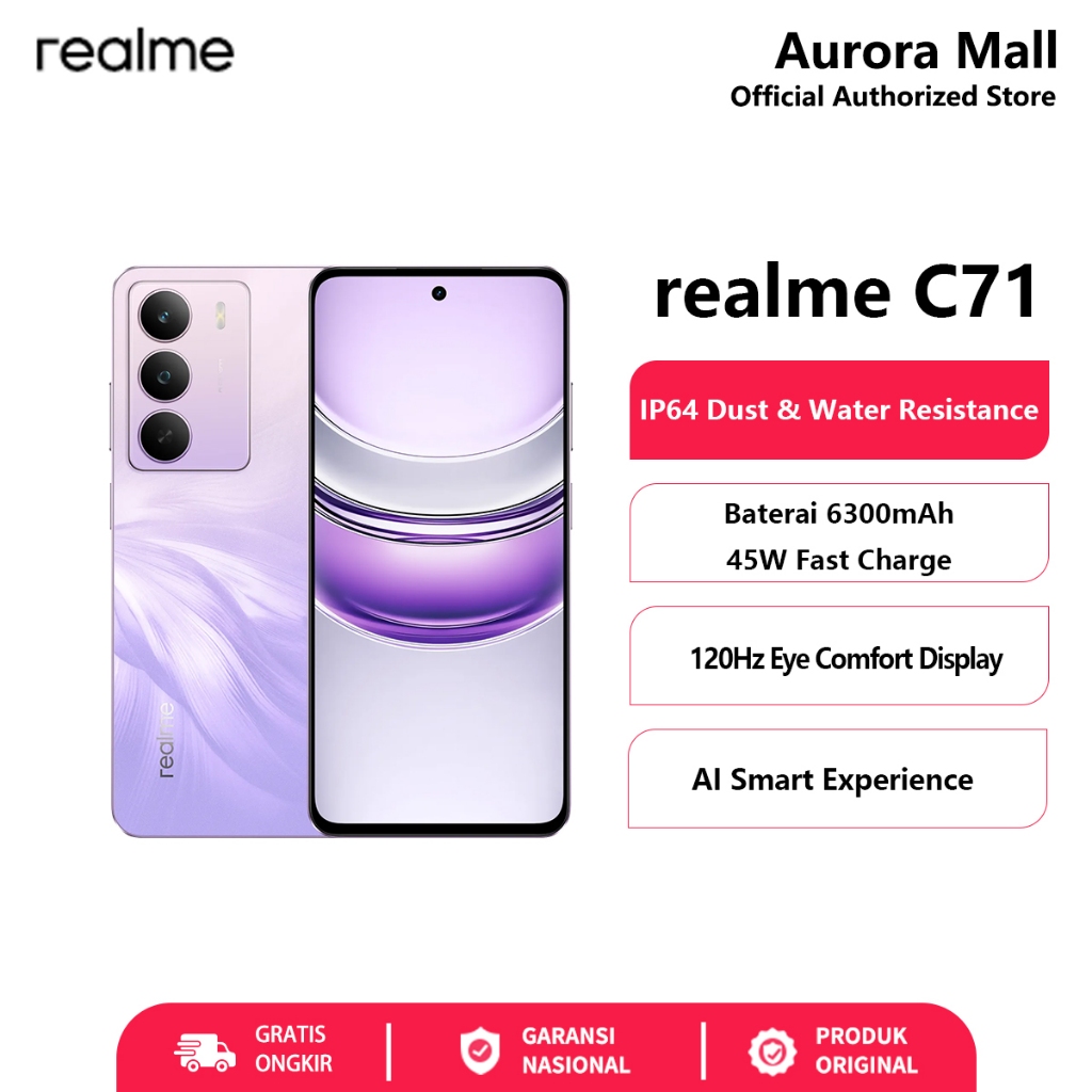 Hp realme C71 8/128GB 6/128GB 4/128GB RAM 8GB+16GB Extended ROM 128GB Terbaru 2025 Garansi Resmi