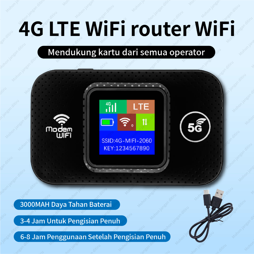 Router WiFi Nirkabel 4G LTE 150Mbps Modem Hotspot WiFi Seluler Portabel dengan Slot Kartu SIM Chip Q