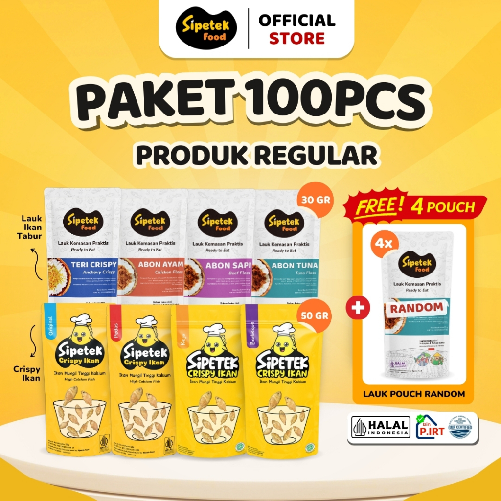 

[Spesial] Paket 100pcs Lauk Praktis Pouch Sipetek + Bonus 4 Pouch Random