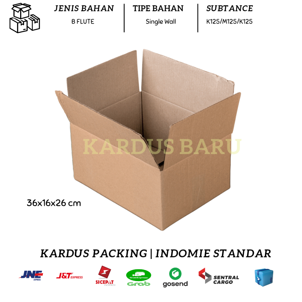 

Kardus Ukuran 36x16x26 cm | Karton Box | Dus Packing | Kardus Standar | Kotak Karton | Bahan Baru