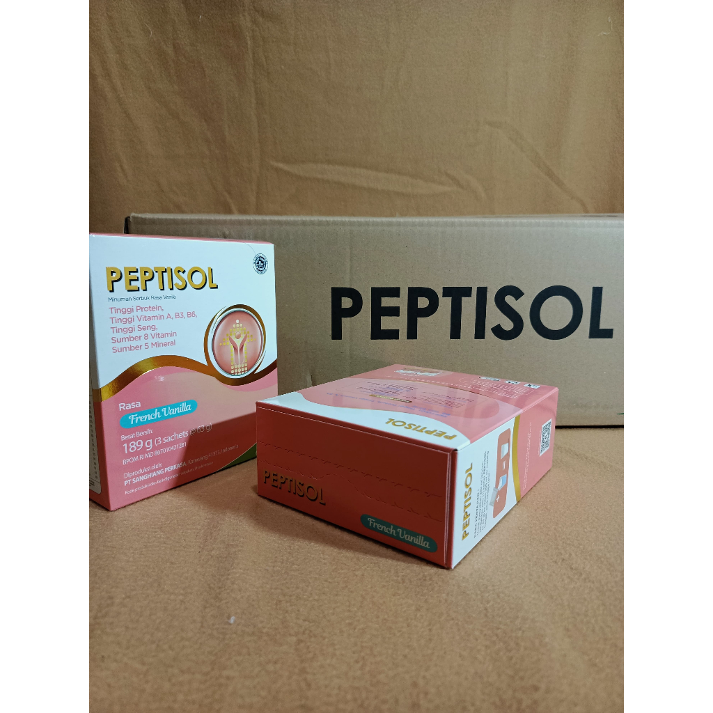 

Bundle 24 Box/1 Karton Peptisol Vanilla Cokelat