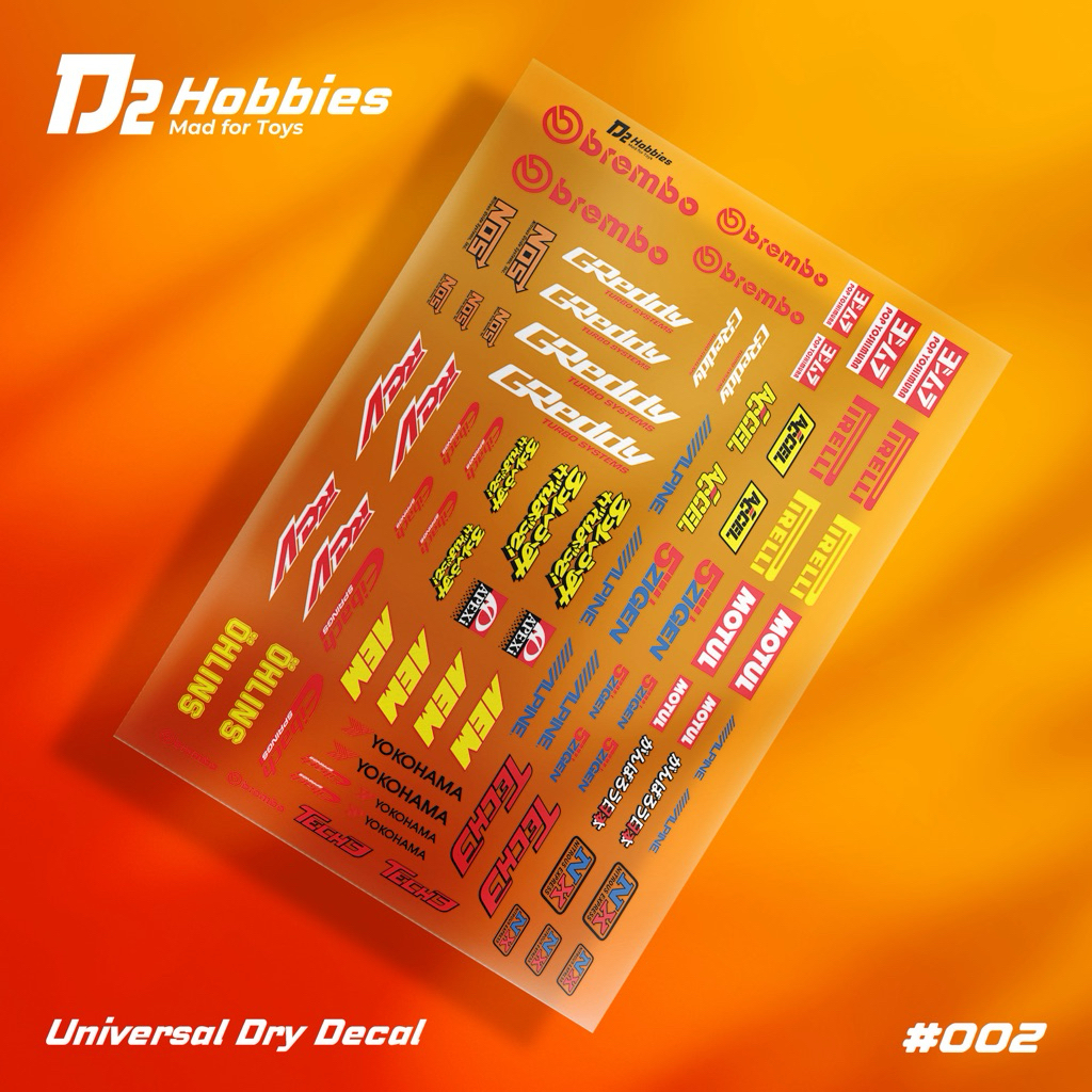 Universal Sticker dry decal kering D2 Hobbies model kit, tamiya, mini 4wd, diecast, RC, hotswheels 0