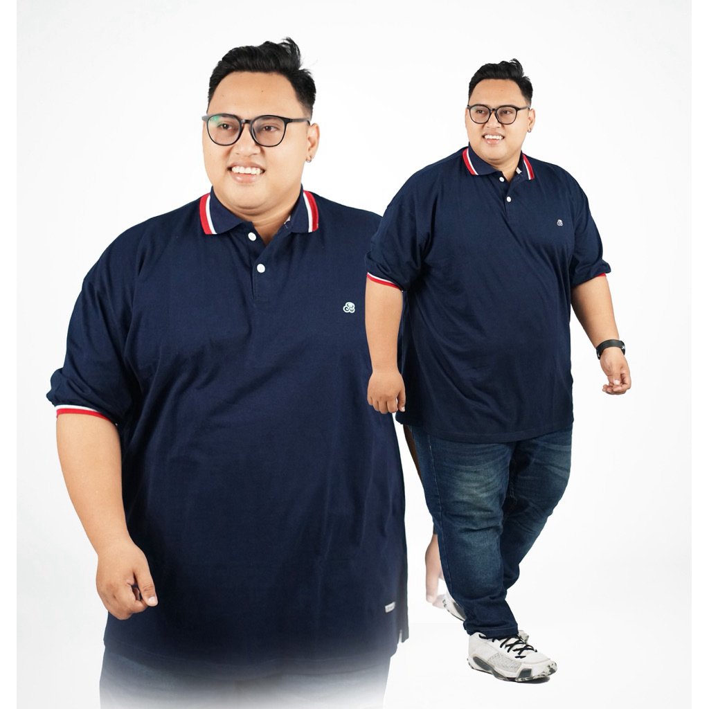 CAPITANO baju kaos polo shirt pria bigsize XXL XXXL XXXXL XXXXXL kaos kerah jumbo navy polo big size