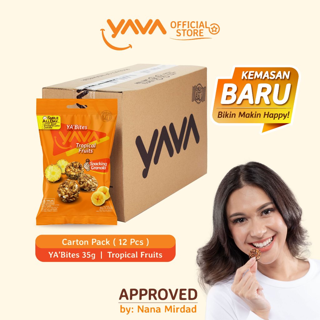 

YAVA Carton Pack YA'Bites Tropical Fruits ( 12 x 35g )