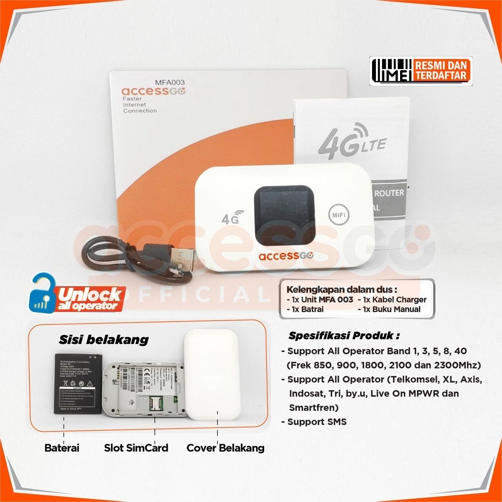 Modem Mifi All Operator GSM 4G AccessGo MFA-003