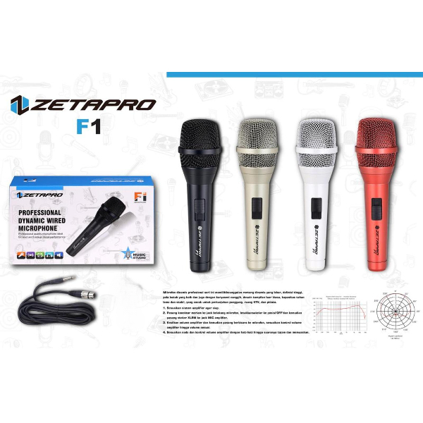 Mic Kabel ZETAPRO F1 Original / Microphone Cable Zetapro F 1 / Mic Zetapro F-1 Microphone Kabel