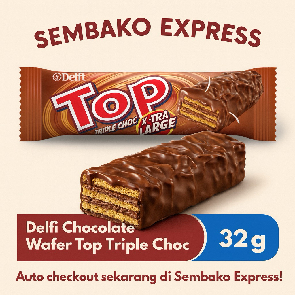 

Delfi Wafer Top Triple Chocolate Xtra Large 32g