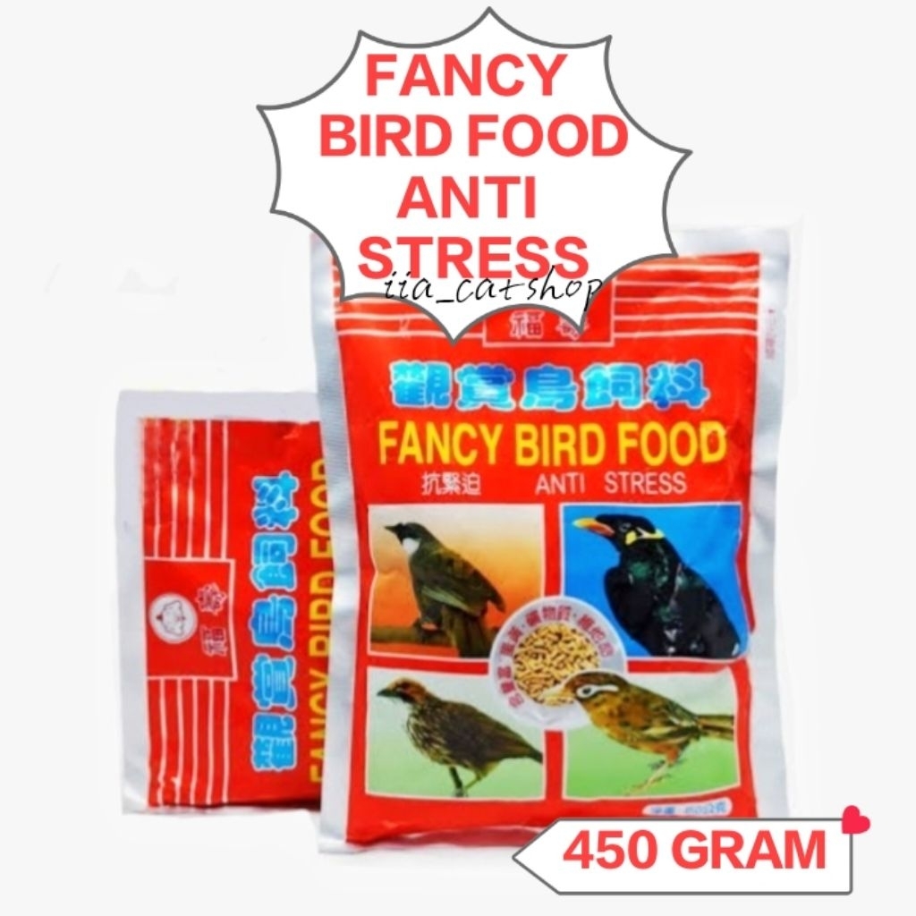 Fancy bird food anti stress 450gram Voer makanan burung Anis Murai Beo