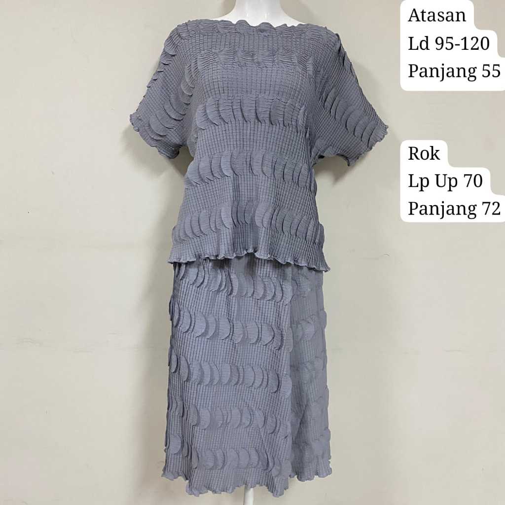 PREMIUM PLEATS ONE SET - BLOUSE,ROK DAN CELANA | PLISKET PREMIUM