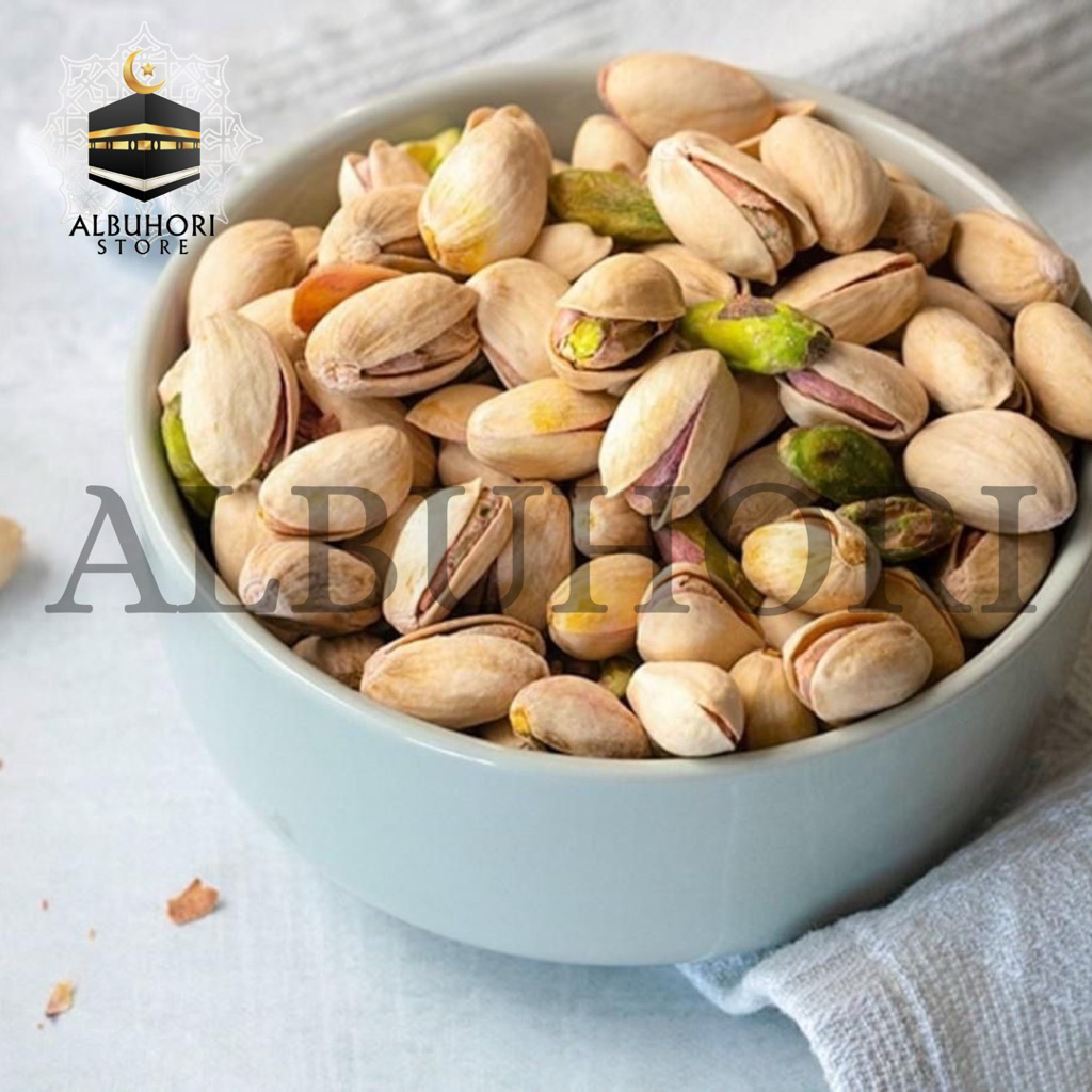 

Kacang Pistachio 1kg Kacang Fustuk Arab Oleh-Oleh Haji dan Umroh Snack Panggang Coklat Dubai