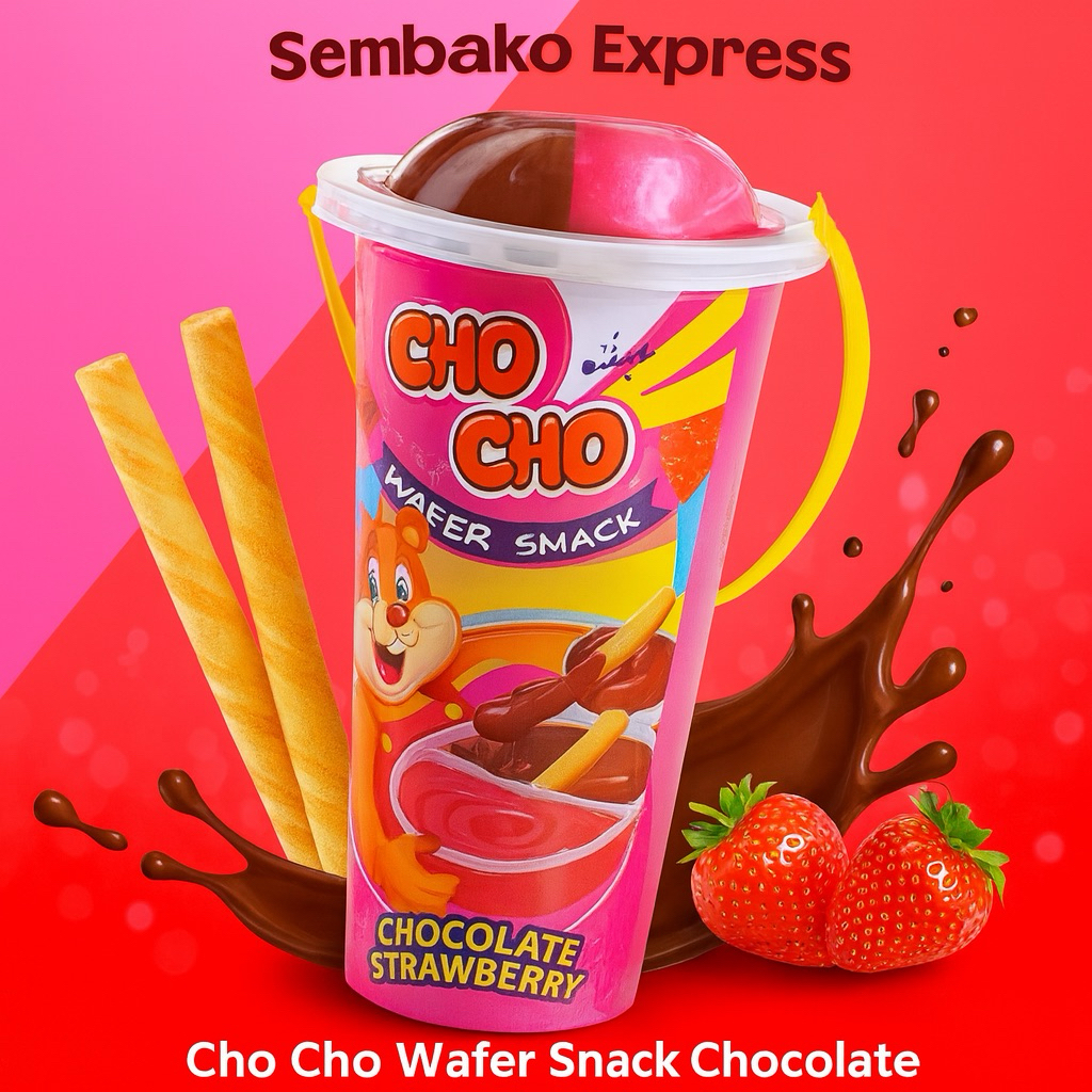 

Cho Cho Wafer Snack Chocolate Strawberry Cup 35 g