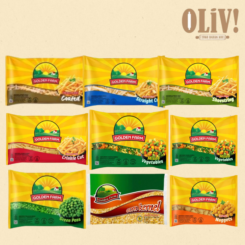 

Goldenfarm Brand (French Fries, Potato Nugget, Mixed Vegetable, Corn Kernel & Green Peas)
