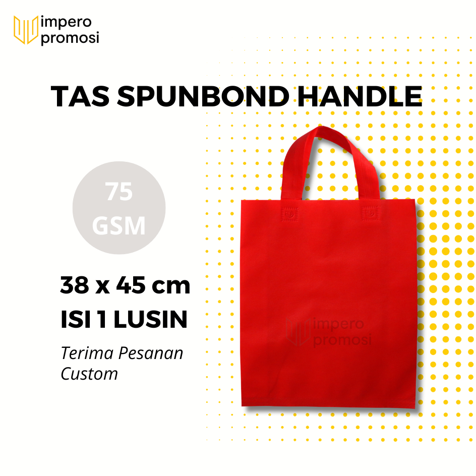 

Impero - GOODIE BAG SPUNBOND HANDLE 38x45 / Harga Lusin / Kantong Belanja Murah (Merah)