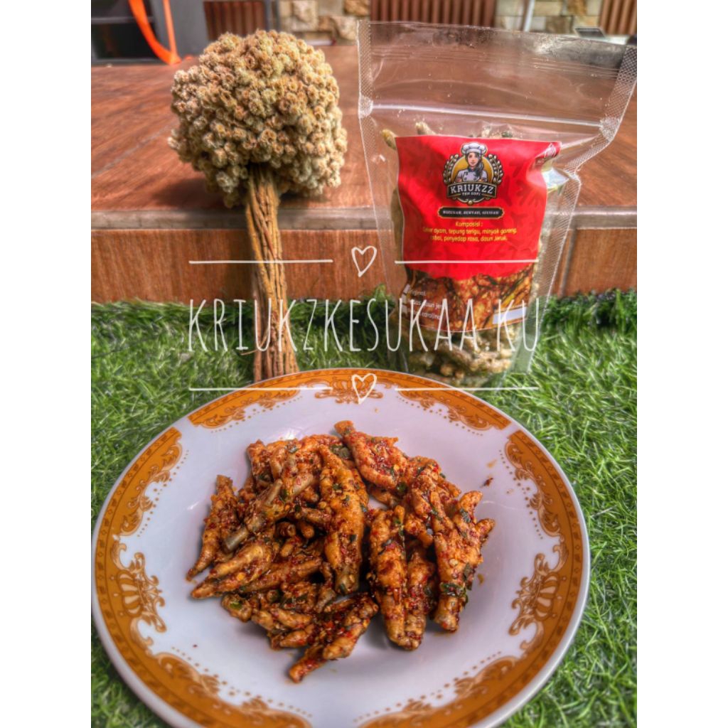 

[ Promo 500Gram ] COD Super Pedas Kriukz CEKER ayam Krispy Dengan tulang Daun Jeruk