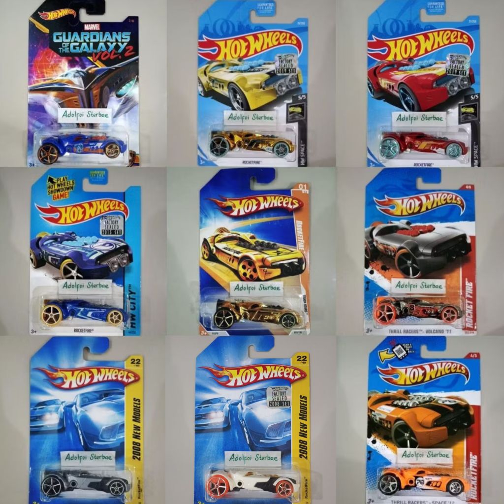 hotwheels hot wheels rocketfire rocket fire factory sealed chrome gold emas edisi marvel guardians o