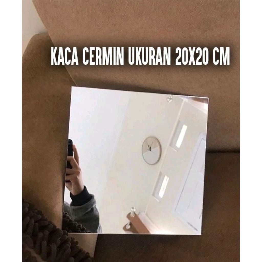 Kaca Cermin ukuran 20x20 cm ( 5 LEMBAR )  -  bisa untuk hiasan dinding atau pakai frame / kaca cermi