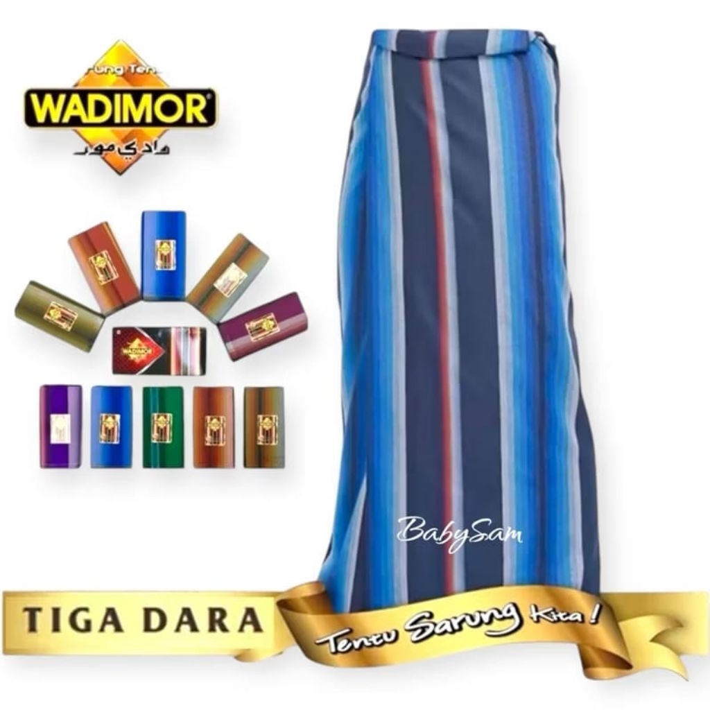 Sarung Wadimor Sarung Tenun Motif Salur 3 Dara Tiga Dara