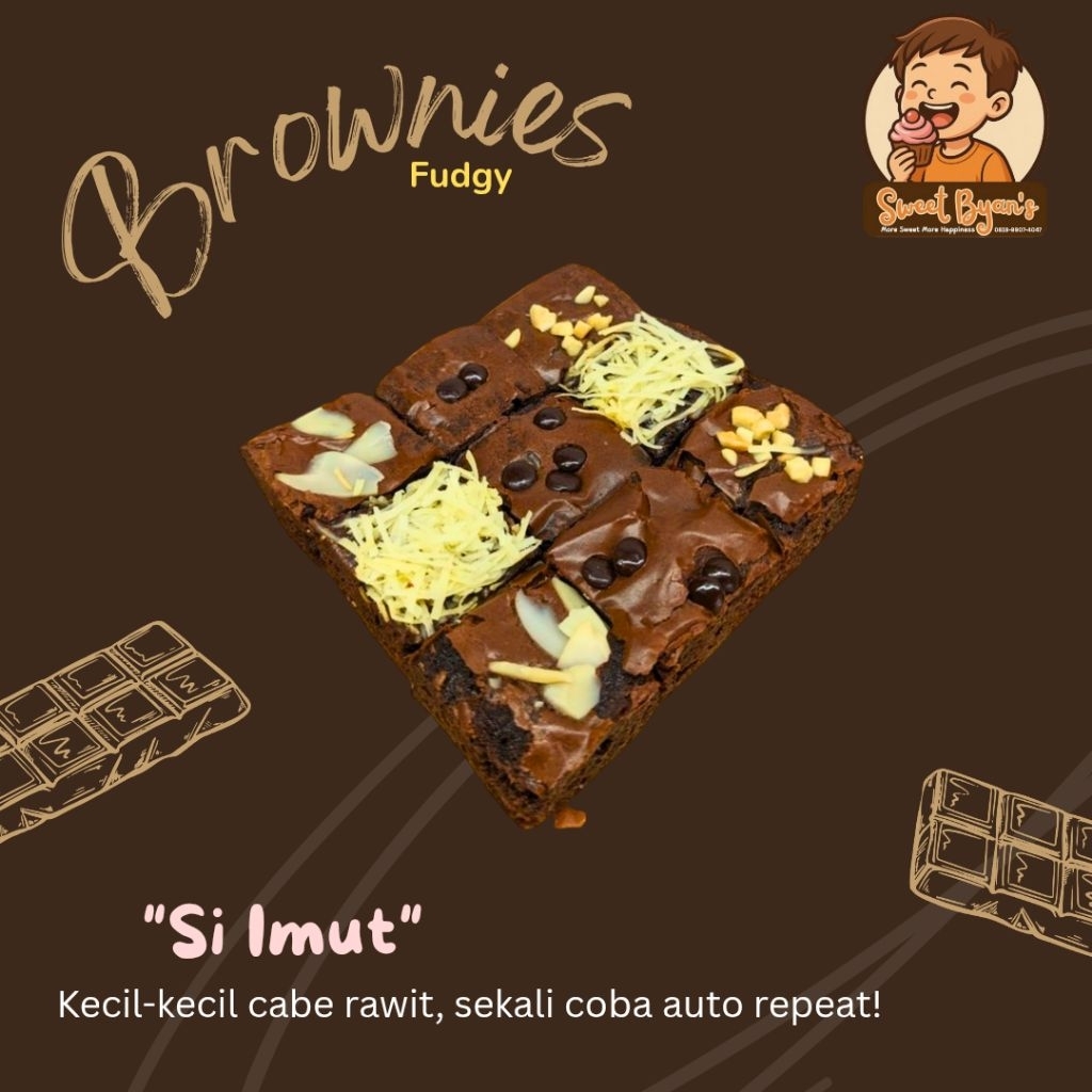 

Brownies fudgy Si Imut (10x10) by Sweet Byans